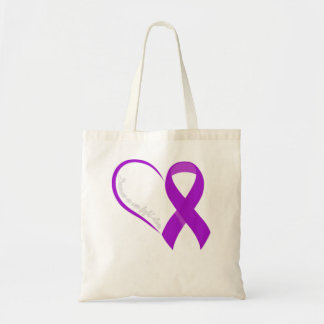 No One Fight Alone Heart Alzheimers Awareness Peac Tote Bag