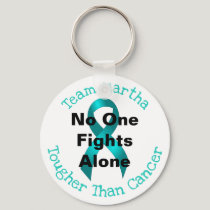 No One Fights Alone - Ovarian Cancer Keychain
