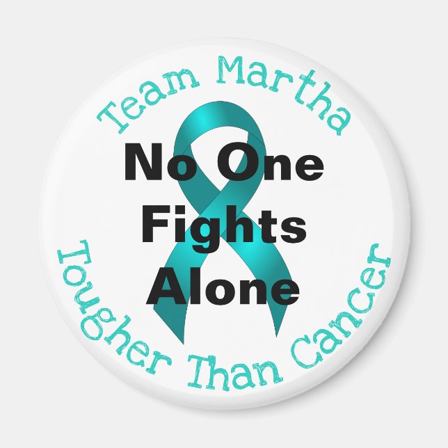 No One Fights Alone - Ovarian Cancer Magnet (Front)