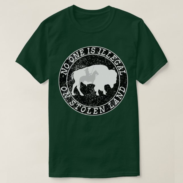 No One Is Illegal On Stolen Land Long  T-Shirt (Design Front)