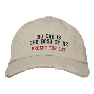 No One IsThe Boss Of Me, Except The Cat Embroidered Baseball Cap