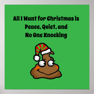 No One Knocking Funny Christmas Toilet Humor Poster