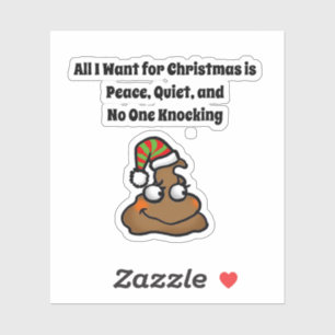 No One Knocking Funny Christmas Toilet Humor Sticker