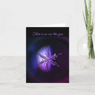 No one like you purple snowflake note card