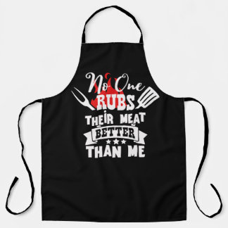 No One Rubs His Meat Funny BBQ Apron | Grill Gift