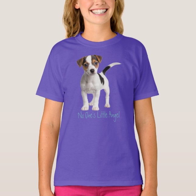 No-one's little angel; Cute Puppy Emo/ Rebel Kid's T-Shirt (Front)