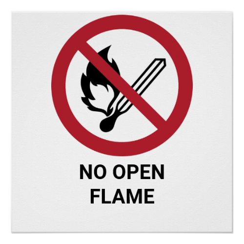 No Open Flame Prohibition Sign