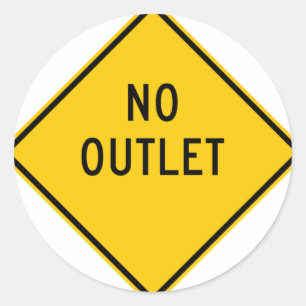 No Outlet Highway Sign Classic Round Sticker