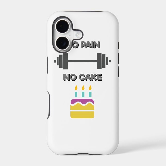 No Pain No Cake Iphone Case (Back)