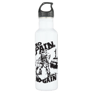 No Pain No Gain - Bodybuilding Motivation Water Bottle