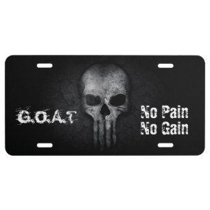 No Pain No Gain Boxing G.O.A.T License Plate