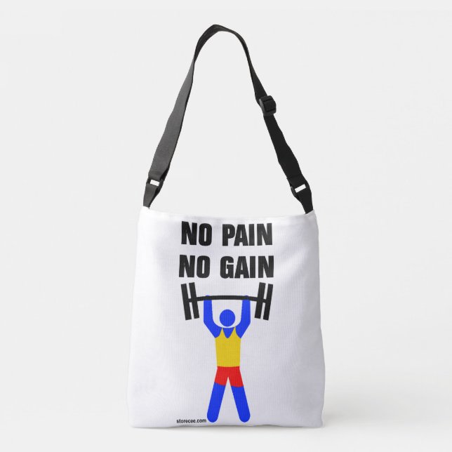 No Pain No Gain Crossbody Bag (Back)