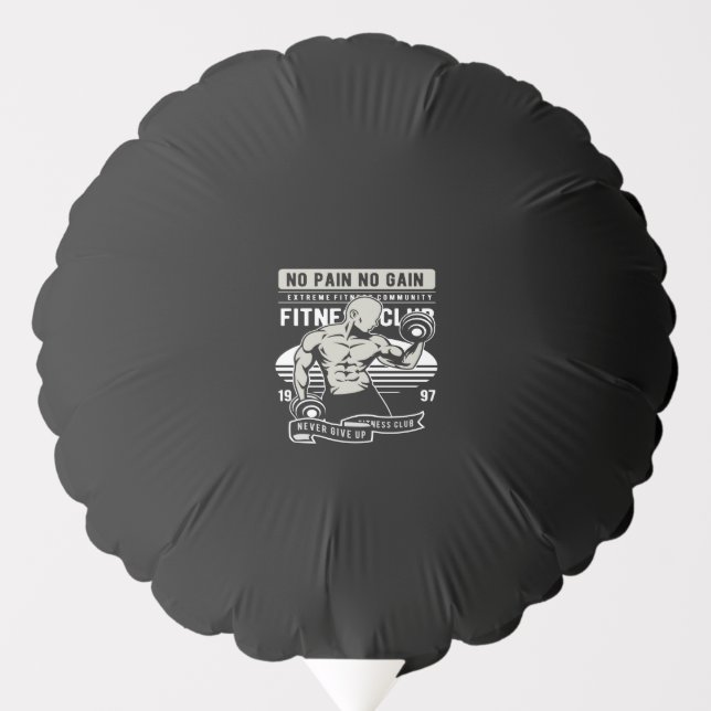 no pain no gain fitness club balloon (Front)