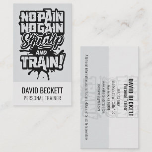 No Pain No Gain Fitness Trainer Customizable Business Card