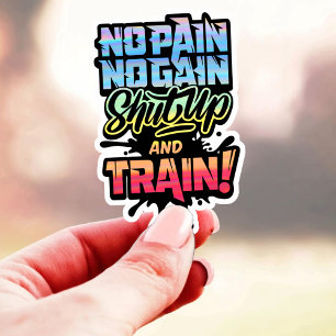 No Pain No Gain Gym Motivation – Workout Fitness Sticker
