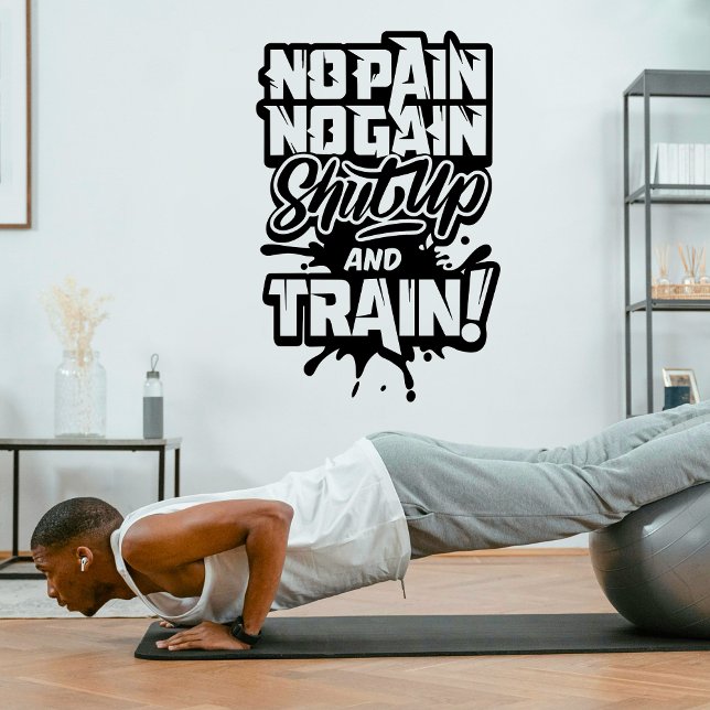 No Pain No Gain Gym Motivation – Workout Fitness Wall Decal (Creator Uploaded)