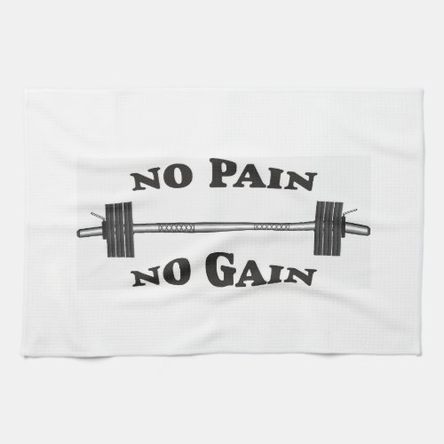 No Pain No Gain Gym Towel _ White