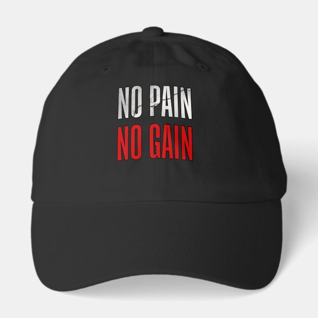 No Pain No Gain Hat | Gym Motivation Cap for Lifte (Front)