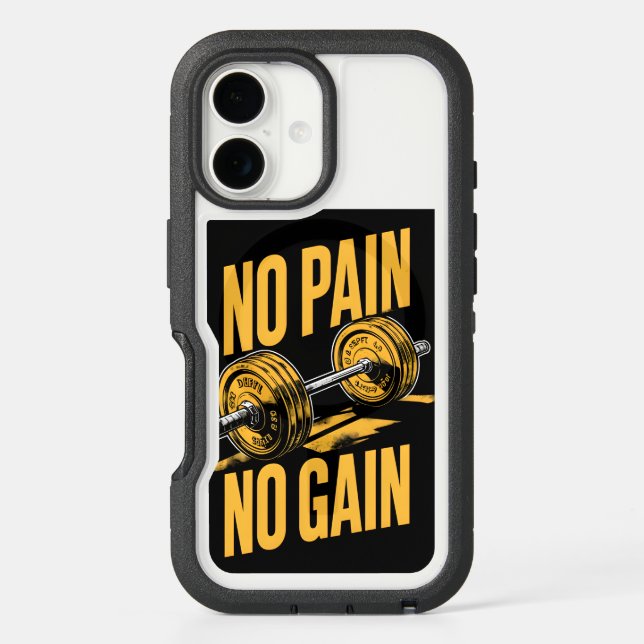 No pain No Gain iPhone 16 case (Back)