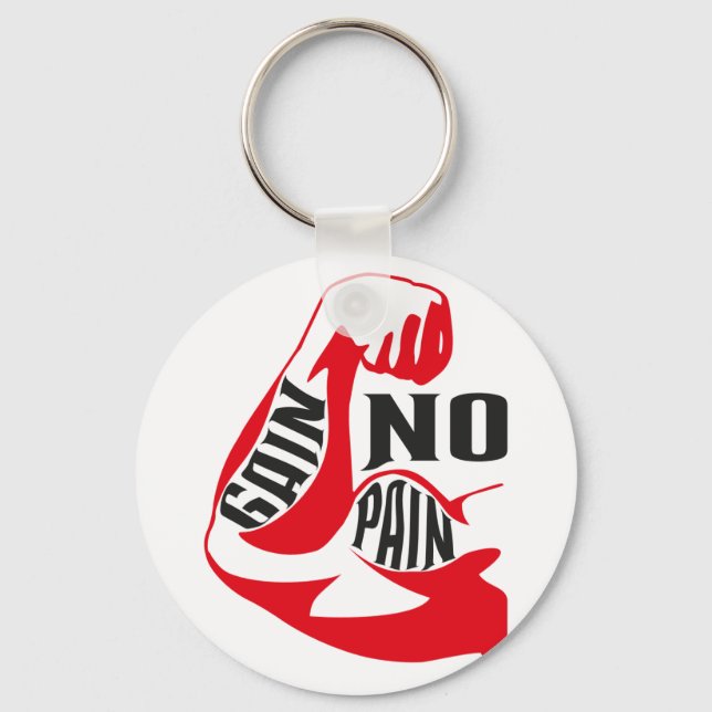 No pain no gain keychain (Front)