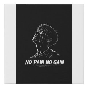 No Pain No Gain Motivational Crying Man Canvas Pri