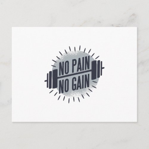 No pain no gain postcard