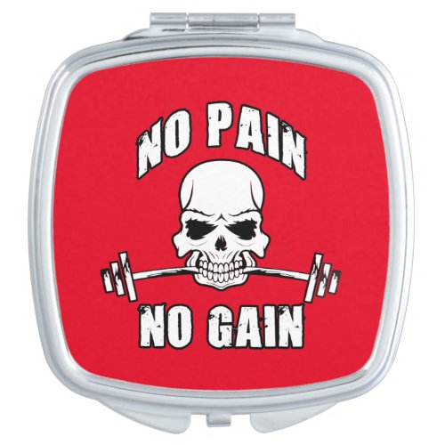No Pain No Gain _ Skull and Barbell _ Motivational Mirror For Makeup