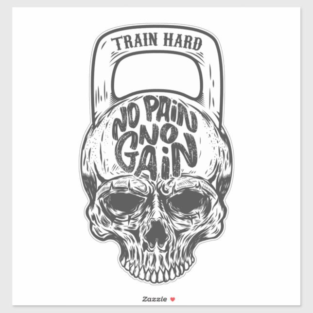 No Pain No Gain Skull Sticker (Sheet)