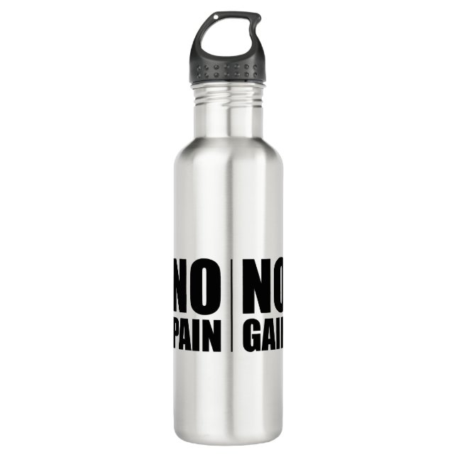No Pain No Gain Stainless Steel Water Bottle (Front)