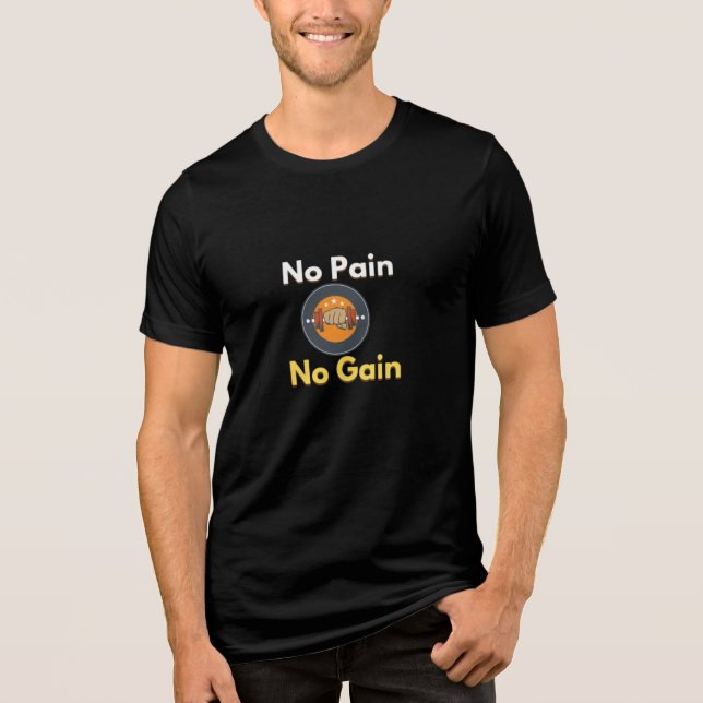 🔥 No Pain No Gain T-Shirt – Motivational Gym & Fi Tri-Blend Shirt (Front)