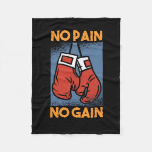 No Pain No Gain Weighlifter Pre-workout Motivation Fleece Blanket