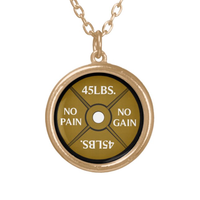 No Pain No Gain Weightliting Necklace (Front)