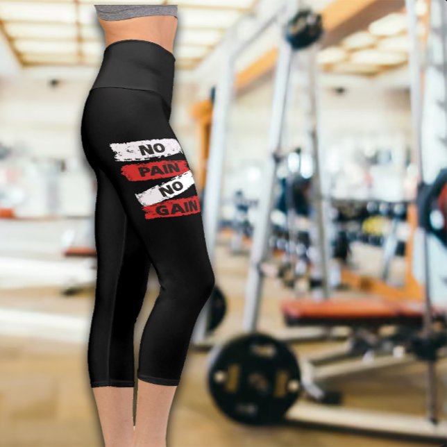 No Pain No Gain Womens Exercise Capri Leggings (Creator Uploaded)
