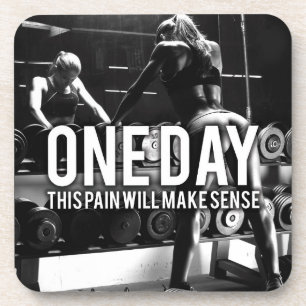 No PAIN No Gain - Women's Workout Motivational Drink Coaster
