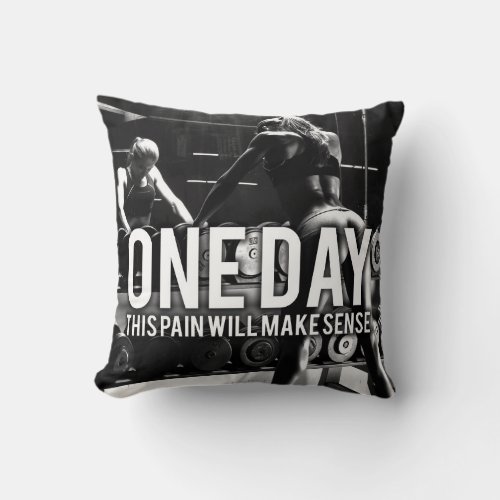 No PAIN No Gain _ Womens Workout Motivational Throw Pillow
