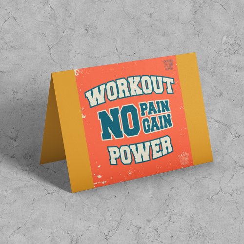 No Pain No Gain Workout Power Card