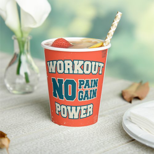 No Pain No Gain Workout Power Paper Cups