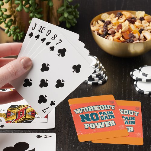 No Pain No Gain Workout Power Playing Cards
