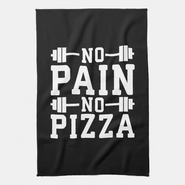 No Pain, No Pizza - Carbs - Funny Workout Novelty Towel (Vertical)