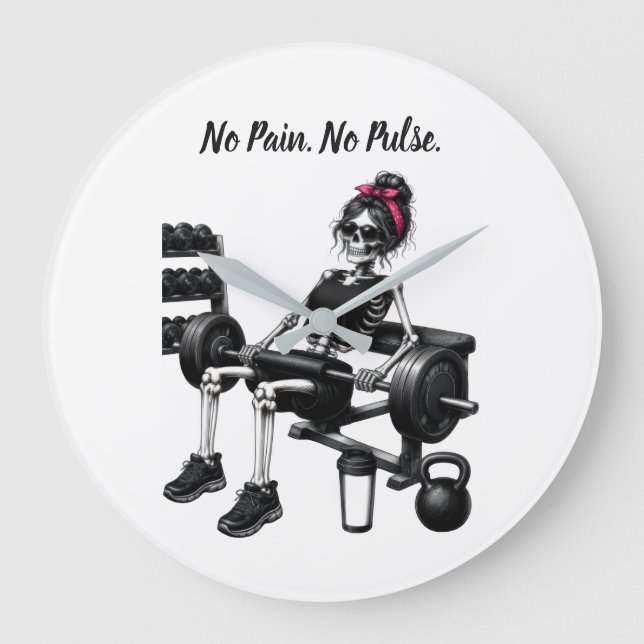 No Pain. No Pulse Large Clock (Front)