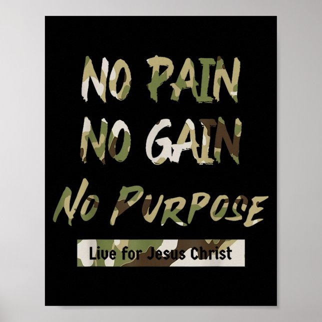 No Pain No Purse Live For Jesus Christian Redleg C Poster (Front)