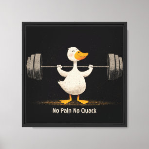 No Pain No Quack – Funny Gym Duck Art Canvas Print