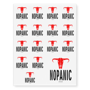 No Panic & Bull by VIMAGO Temporary Tattoos
