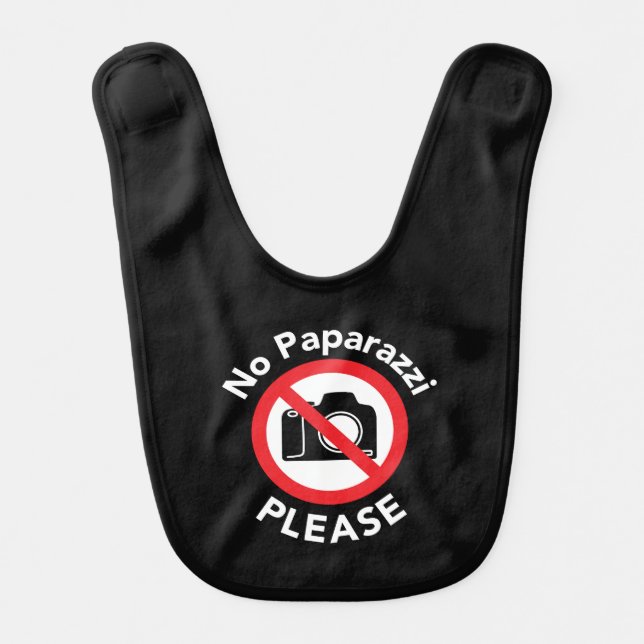 No Paparazzi Please - No Photography Baby Bib (Front)