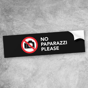 No Paparazzi Please - No Photography Bumper Sticker