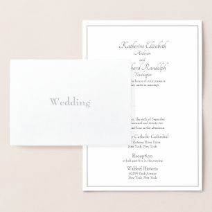 No Parents Formal Silver Foil Wedding Foil Card