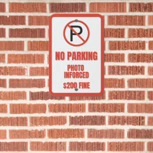 No Parking $200 Fine Private Property Tow Away Metal Sign