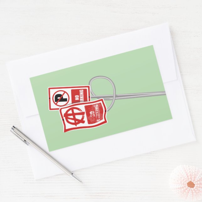No parking anarchy sign rectangular sticker (Envelope)