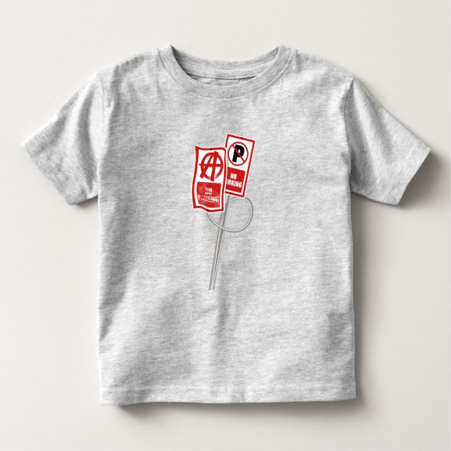 No parking anarchy sign toddler t-shirt (Front)