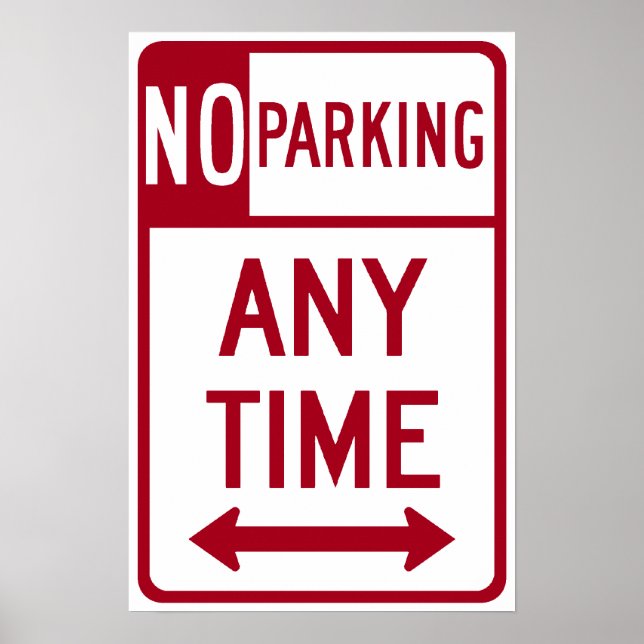 No Parking Any Time Road Sign (Front)